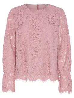 Y.A.S naisten paita, YASPERLA LS LACE TOP S Vaaleanpunainen