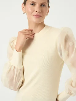 Y.A.S naisten pusero K-YASDOTME LS KNIT PULLOVER S. NOOS, Birch