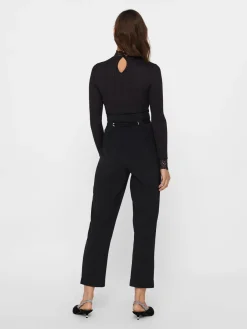 Y.A.S Naisten Pusero YASBLACE HIGHNECK TOP NOOS Musta