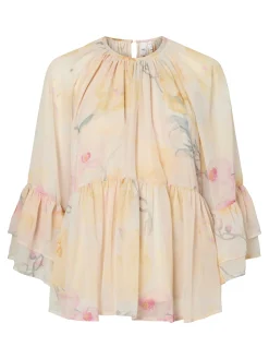Y.A.S naisten pusero Yasblomina 3/4 Top, Afterglow Blomina Aop