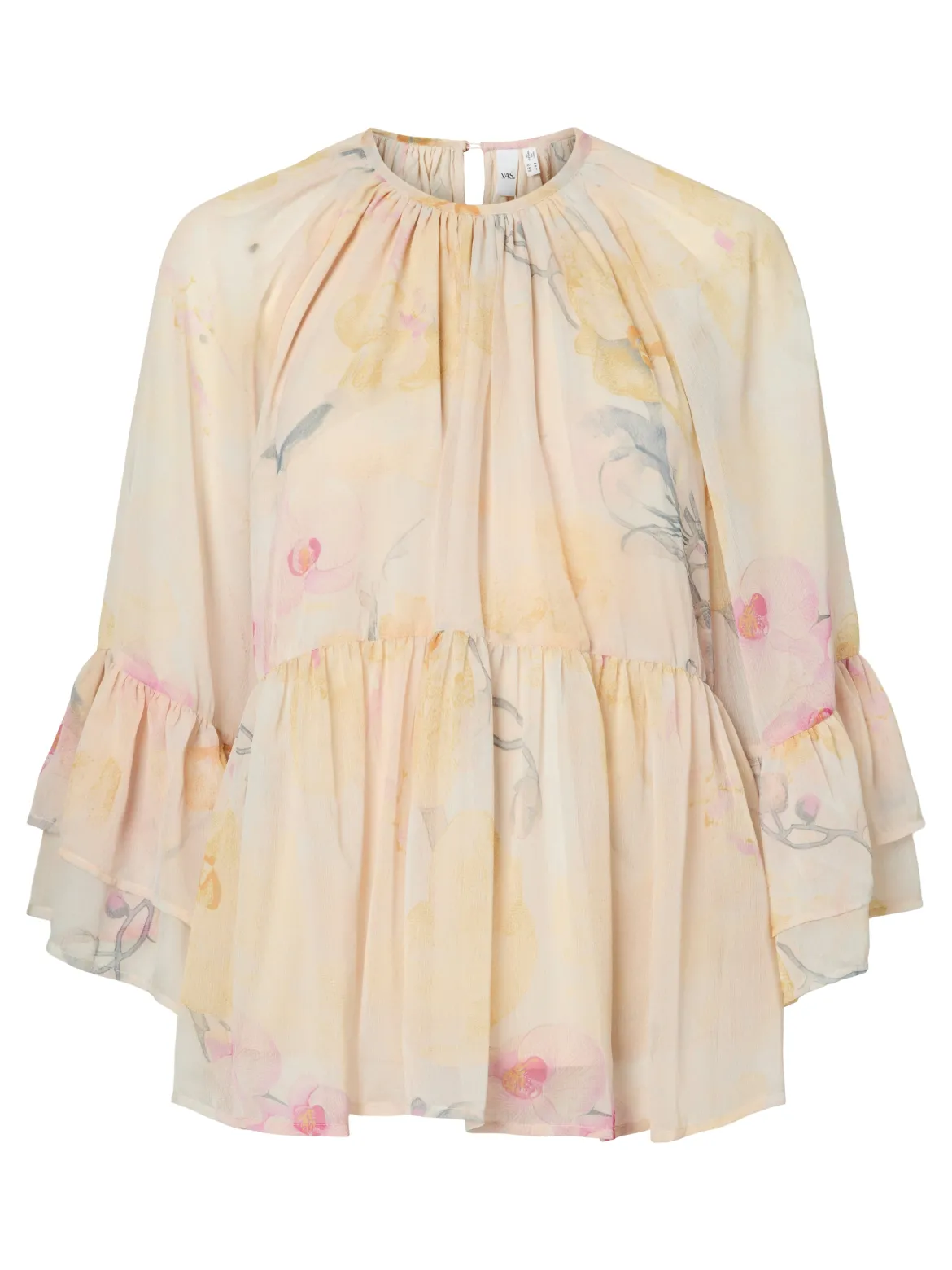 Y.A.S naisten pusero Yasblomina 3/4 Top, Afterglow Blomina Aop