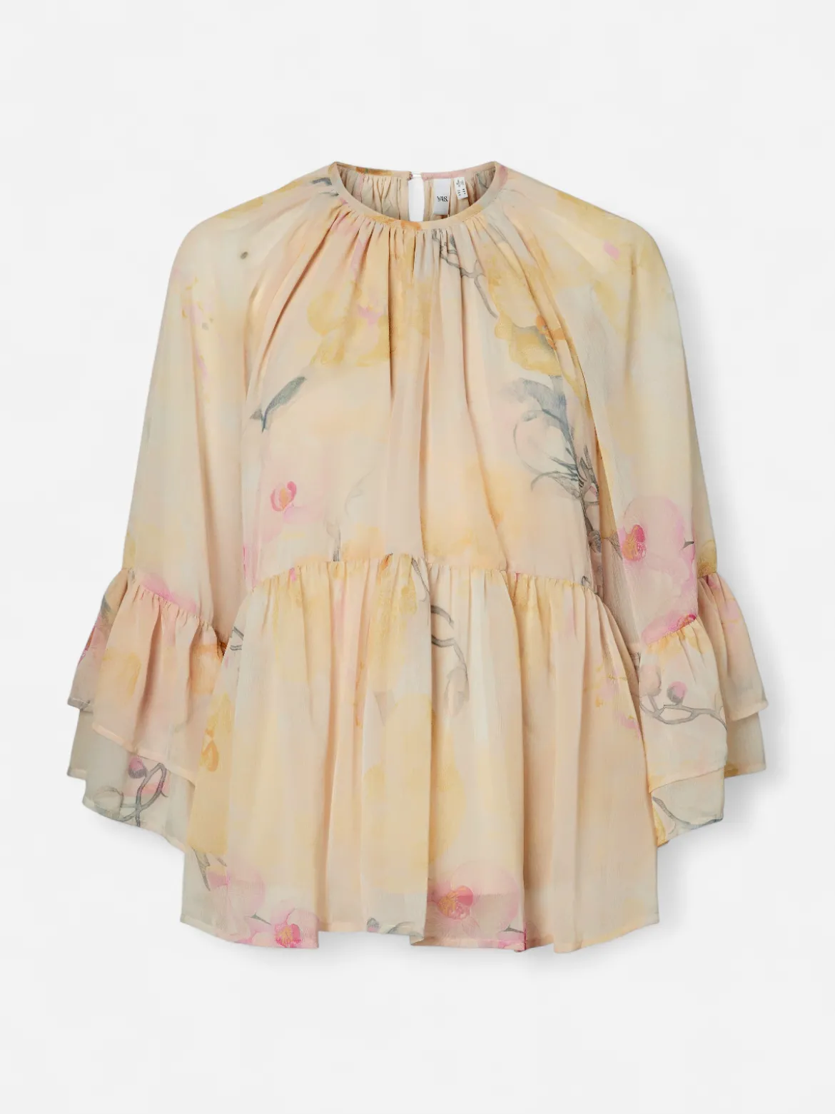 Y.A.S naisten pusero Yasblomina 3/4 Top, Afterglow Blomina Aop