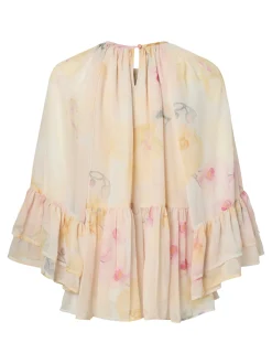 Y.A.S naisten pusero Yasblomina 3/4 Top, Afterglow Blomina Aop