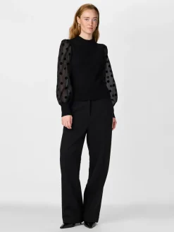 Y.A.S naisten pusero, YASDOTME LS KNIT PULLOVER Black