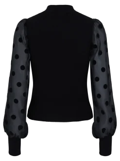 Y.A.S naisten pusero, YASDOTME LS KNIT PULLOVER Black