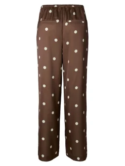 Y.A.S naisten Suorat housut Yaspella Hw Trousers, Pinecone Ecru Dots
