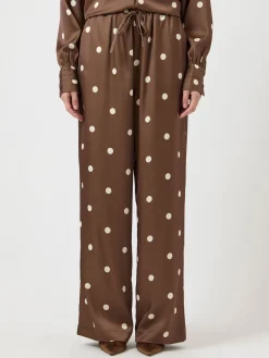 Y.A.S naisten Suorat housut Yaspella Hw Trousers, Pinecone Ecru Dots