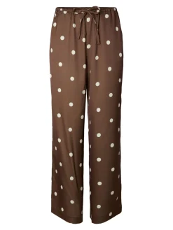 Y.A.S naisten Suorat housut Yaspella Hw Trousers, Pinecone Ecru Dots